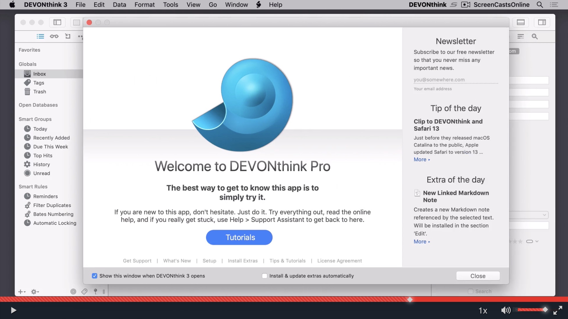 Bildschirmfoto des Videos zu DEVONthink 3