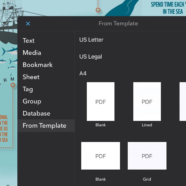 New Document Assistant showing a list of predefined PDF templates.